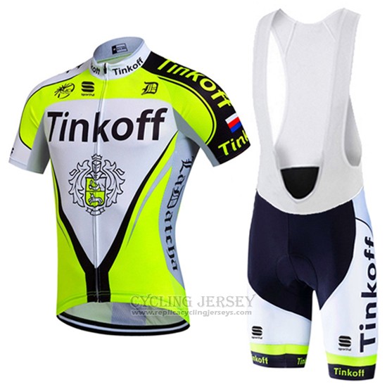 2016 Cycling Jersey Tinkoff Green and Black Short Sleeve and Bib Short